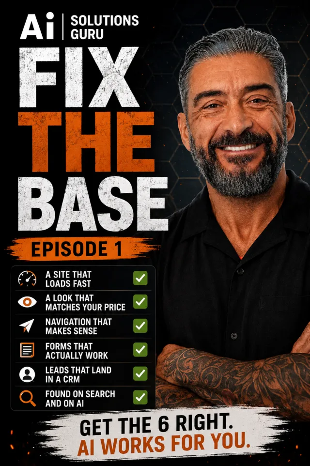Episode poster: Fix the Base, episode 1, with the six things to get right